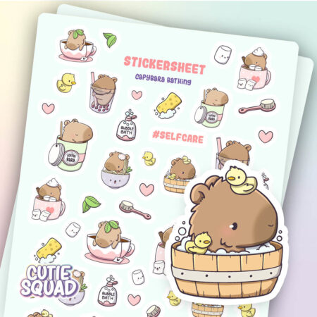 Stickervel - Capybara Bathing | CutieSquad