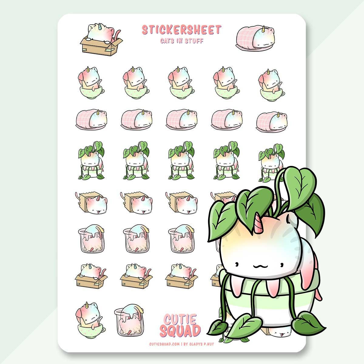 Stickervel - Cats in stuff (LIMITED!) | CutieSquad