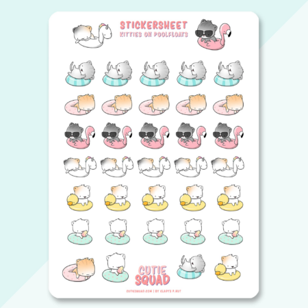 Stickervel - Cats on poolfloats | CutieSquad