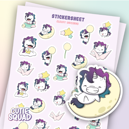 Stickervel Cloudy Unicorns - CutieSquad | CutieSquad