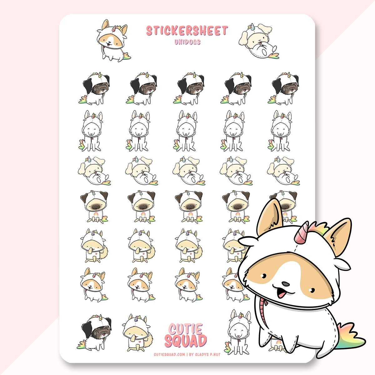 Stickervel - Dogs Unicorns (LIMITED!) | CutieSquad