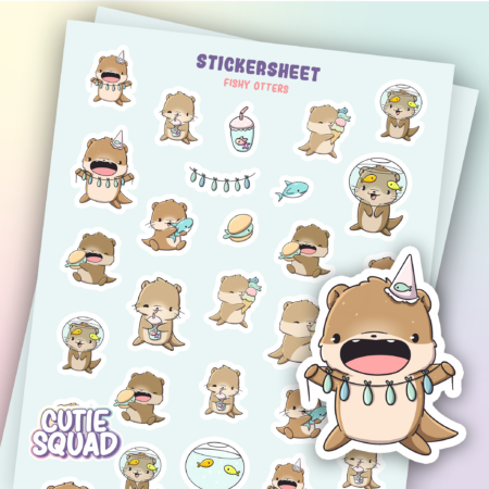 Stickervel Fishy Otters - CutieSquad | CutieSquad