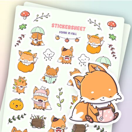 Stickervel - Foxes in fall | CutieSquad
