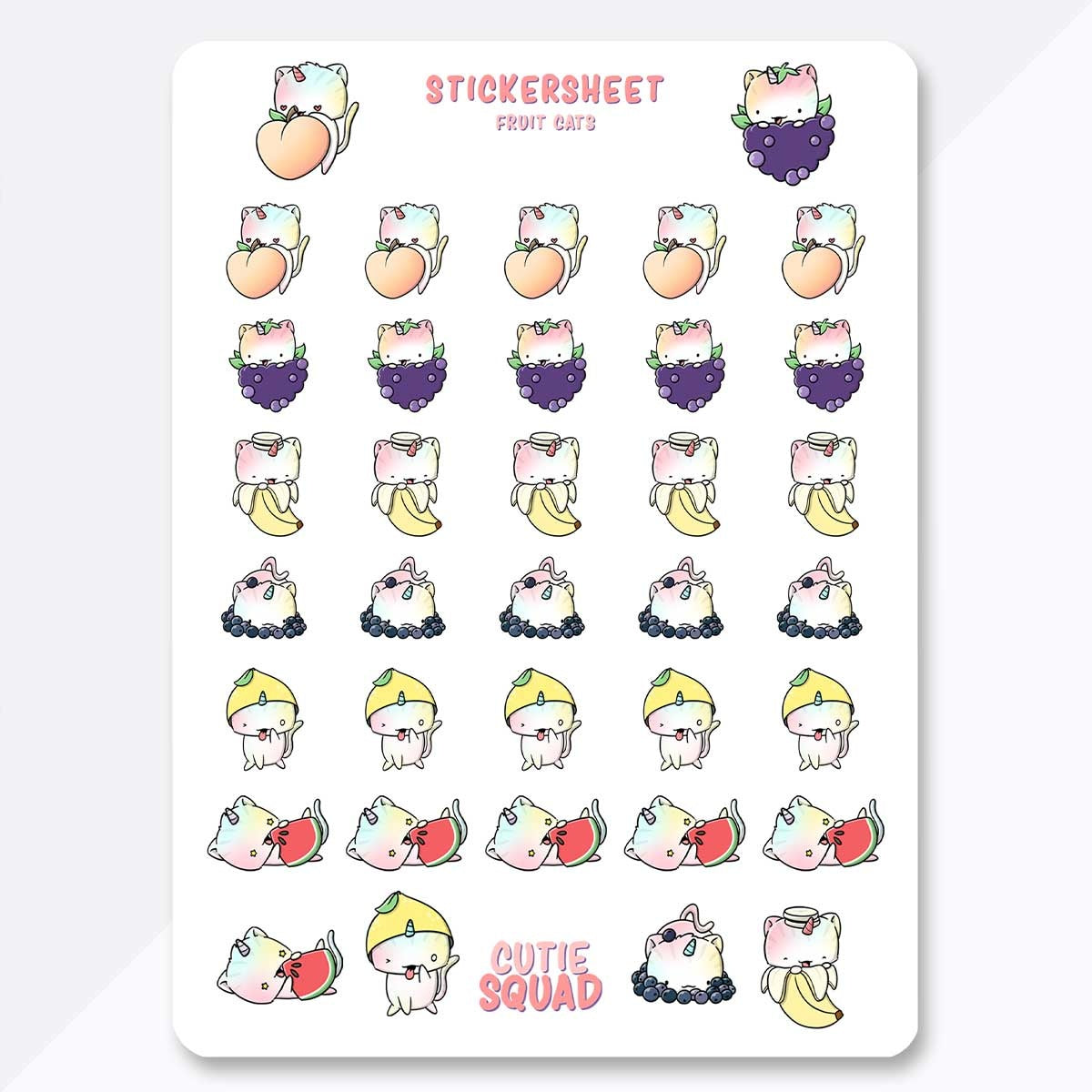 Stickervel - Fruit Cats (LIMITED!) | CutieSquad
