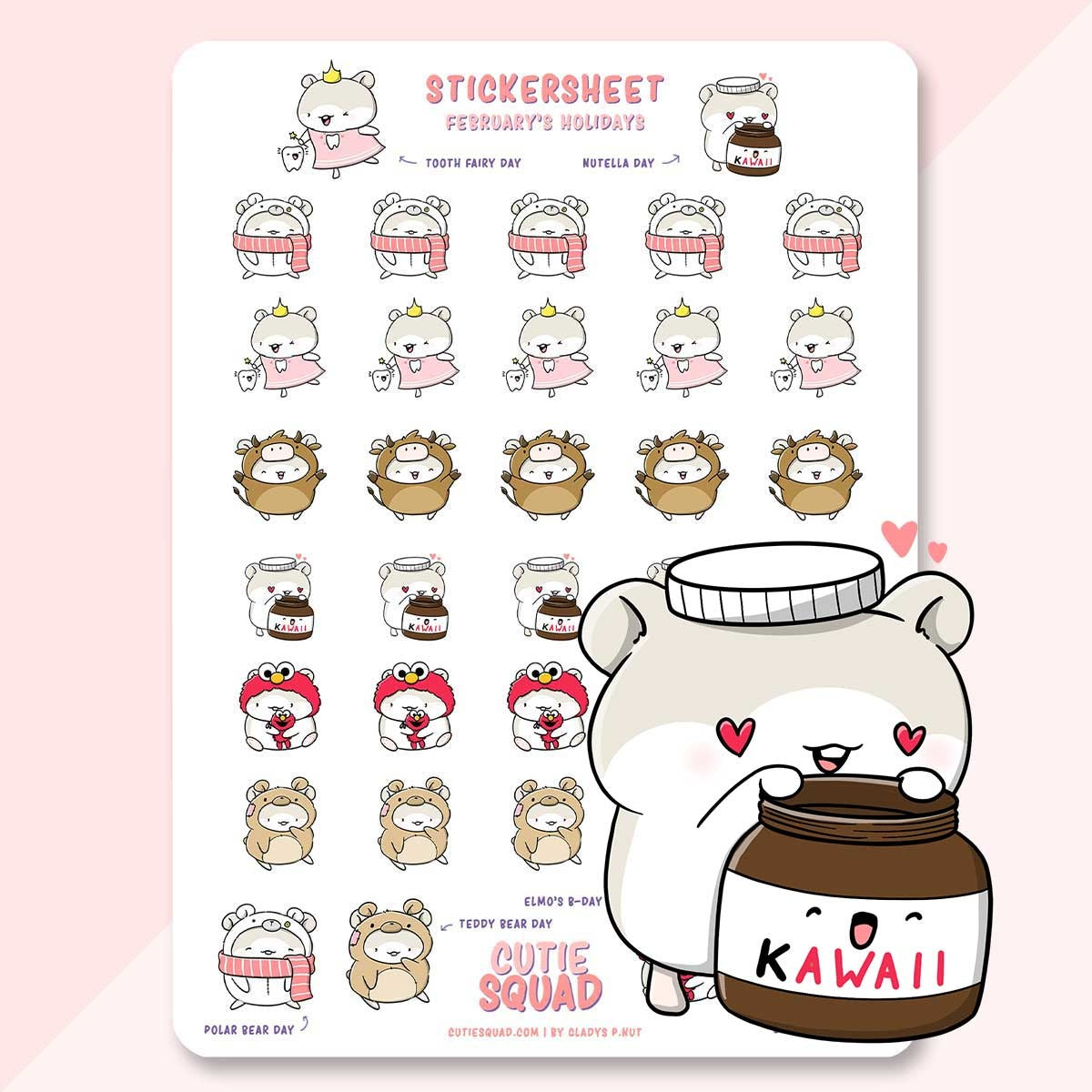Stickervel - Hamster - February Holidays (LIMITED!) | CutieSquad