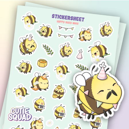 Stickervel Happy Busy Bees - CutieSquad | CutieSquad