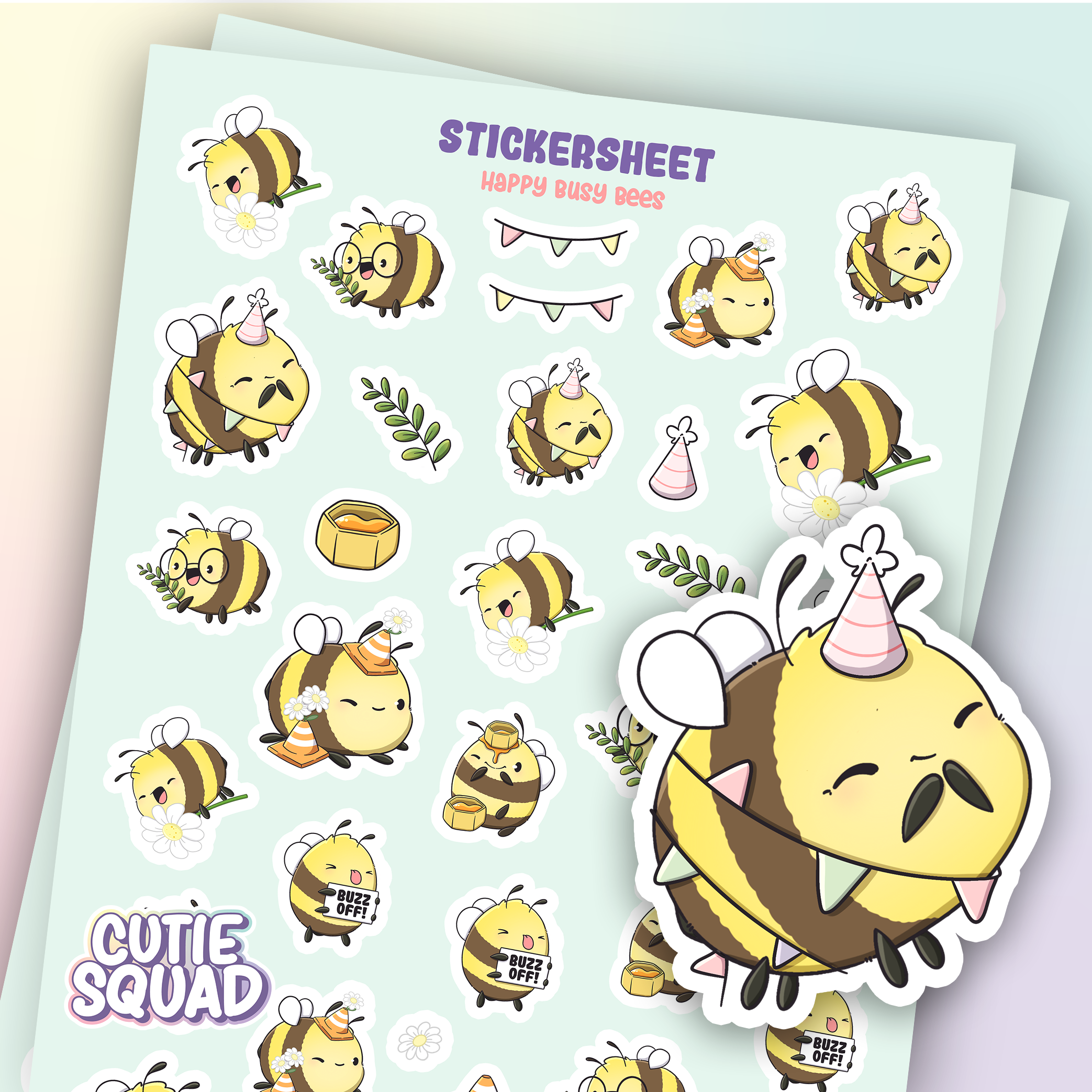 Stickervel Happy Busy Bees - CutieSquad | CutieSquad