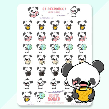 Stickervel - June Pandas (LIMITED!) | CutieSquad