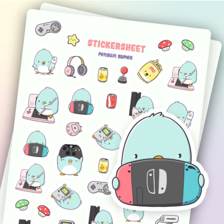 Stickervel - Penguin Gamer | CutieSquad