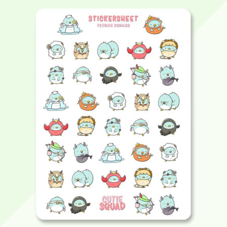 Stickervel - Penguin zodiacs (LIMITED!) | CutieSquad