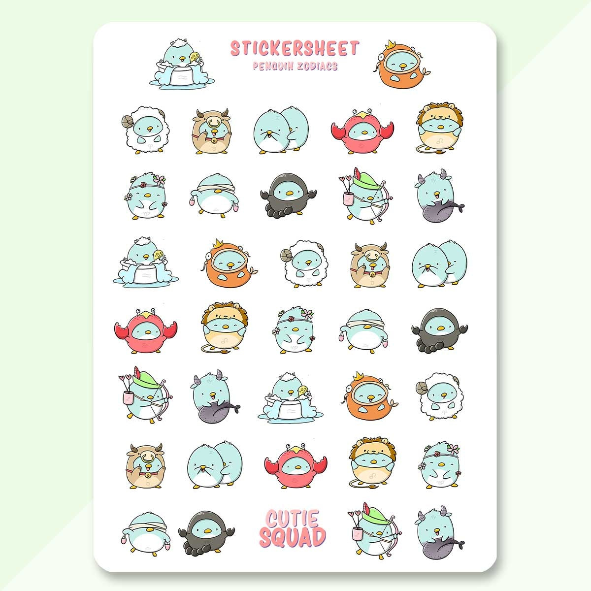 Stickervel - Penguin zodiacs (LIMITED!) | CutieSquad