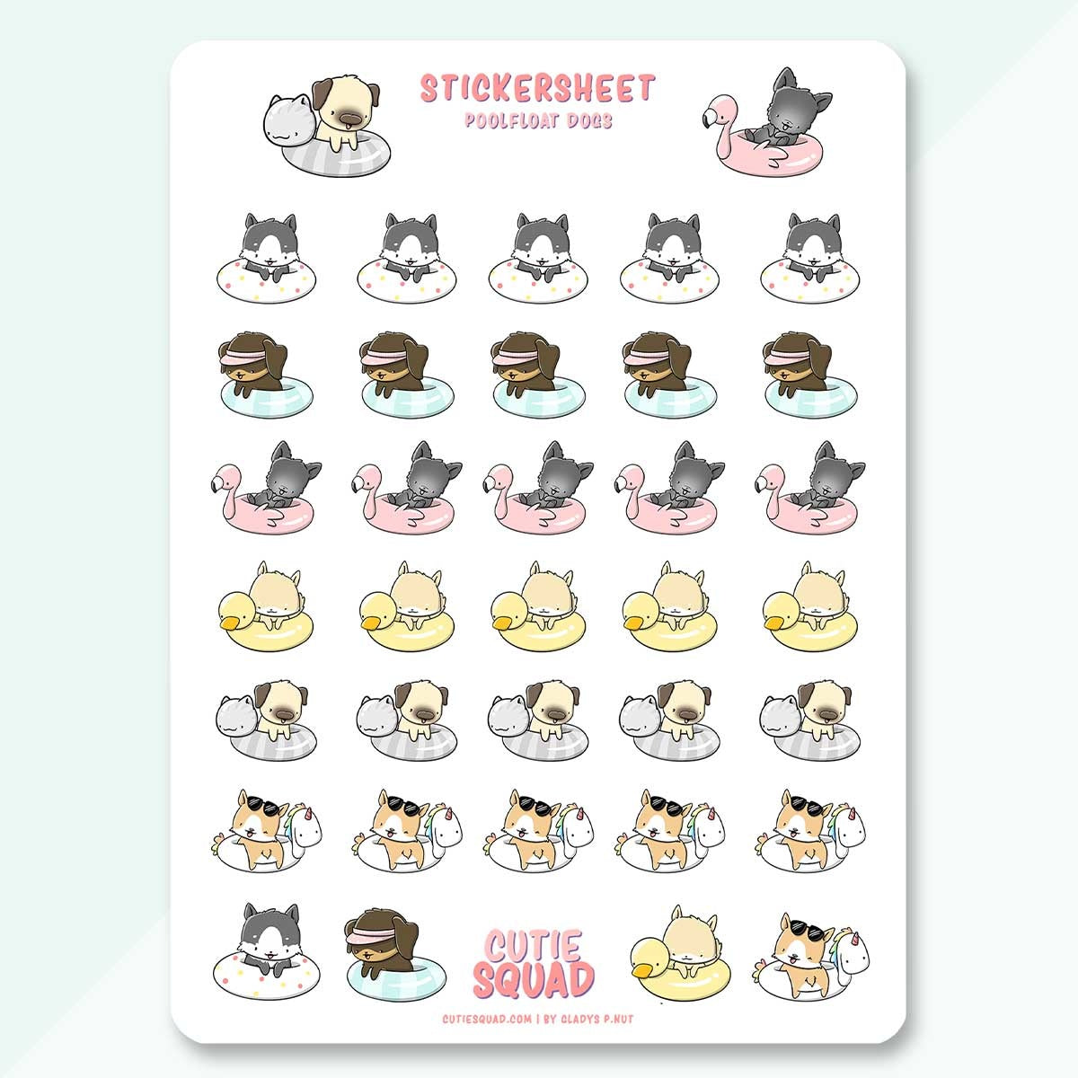 Stickervel - Poolfloat Dogs (LIMITED!) | CutieSquad