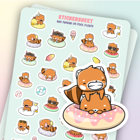 Stickervel - Poolfloat Red Pandas | CutieSquad