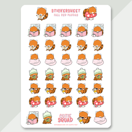 Stickervel - Red pandas fall | CutieSquad