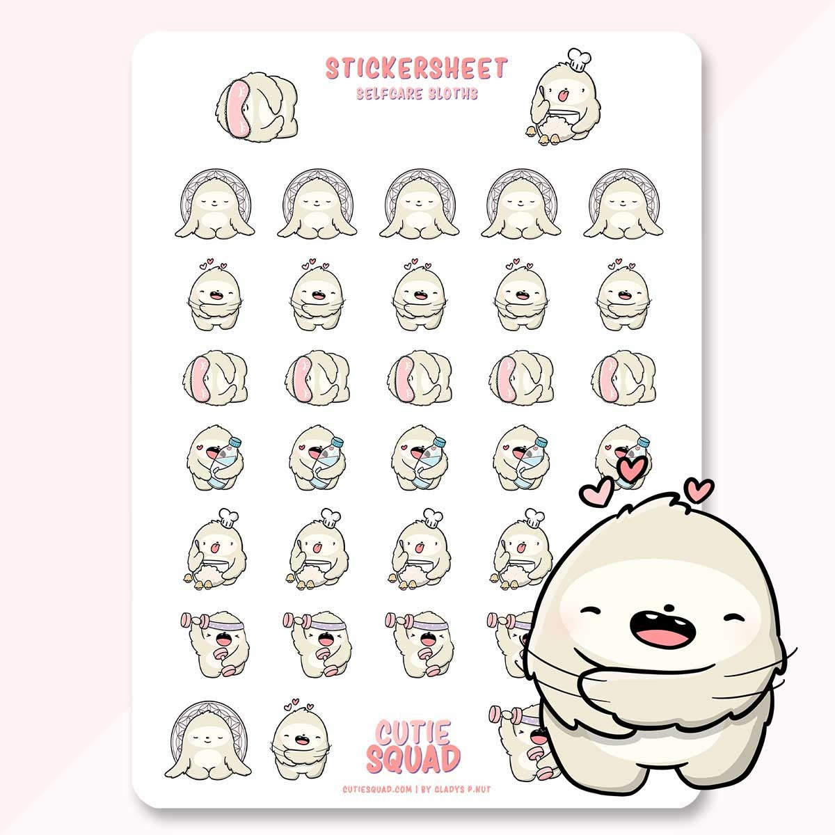 Stickervel - Selfcare Sloths (LIMITED!) | CutieSquad