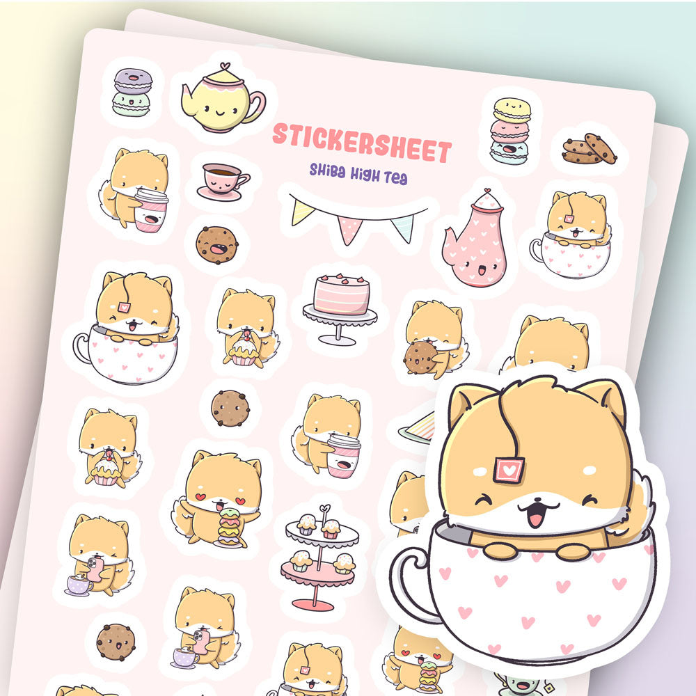Stickervel - Shiba Hightea | CutieSquad