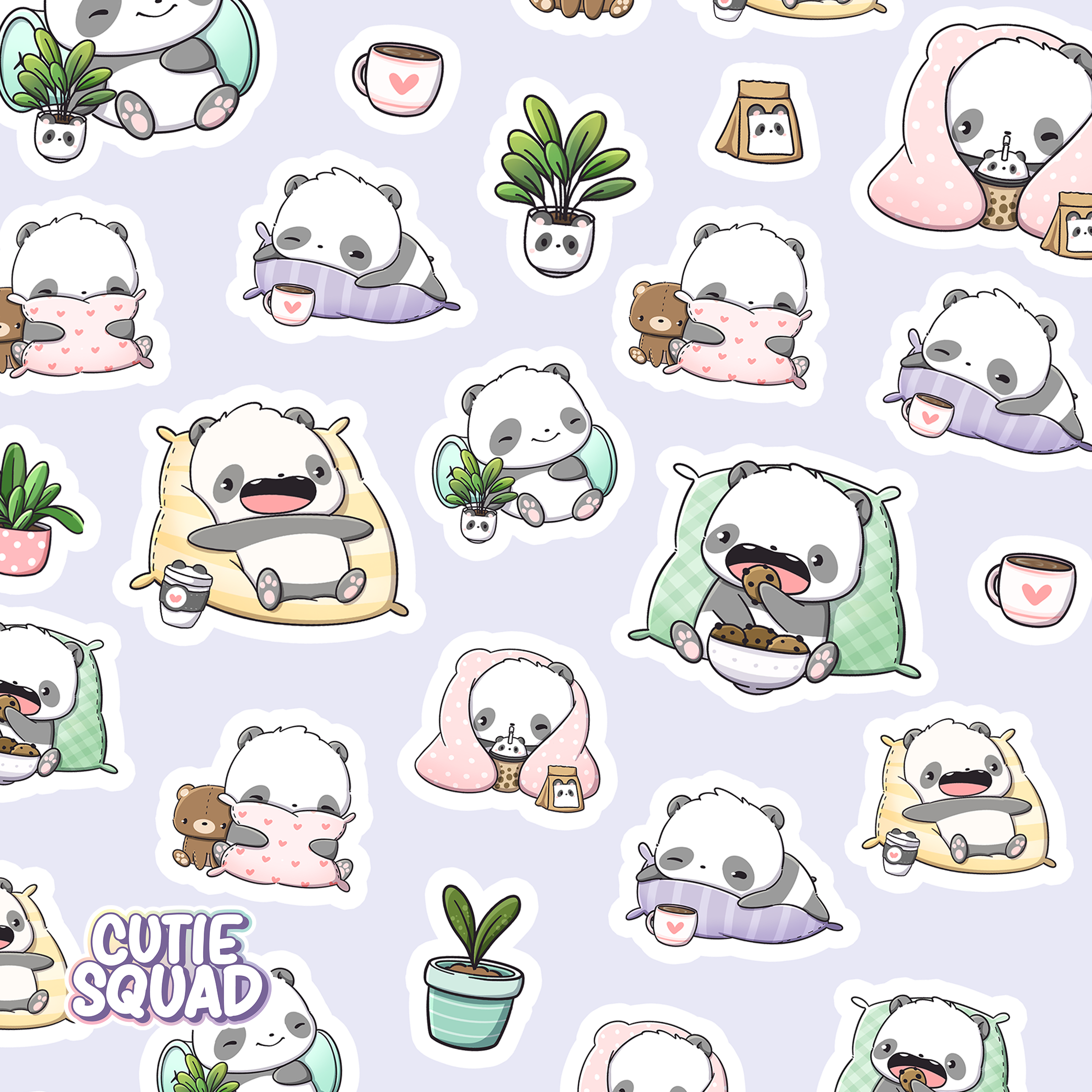 Stickervel Sleepy Pandas - CutieSquad | CutieSquad