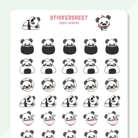 Stickervel - Sushi Pandas (LIMITED!) | CutieSquad