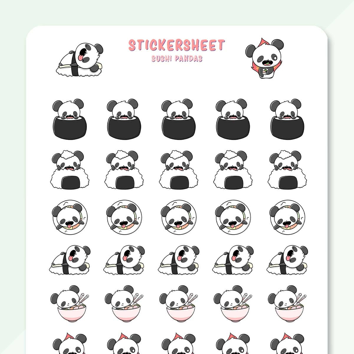 Stickervel - Sushi Pandas (LIMITED!) | CutieSquad