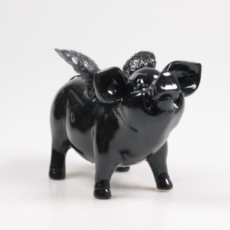Stoobz Spaarvarken met vleugels zwart | Stoobz Design
