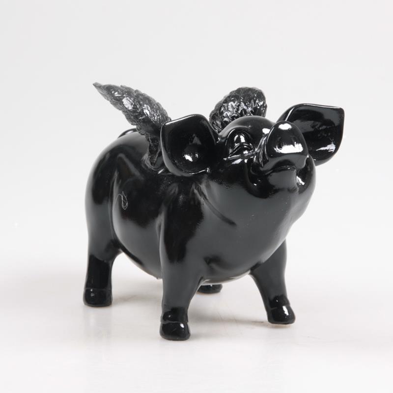 Stoobz Spaarvarken met vleugels zwart | Stoobz Design