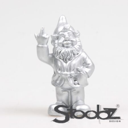 Stoobz kabouter f*ck you zilver 10cm | Stoobz Design