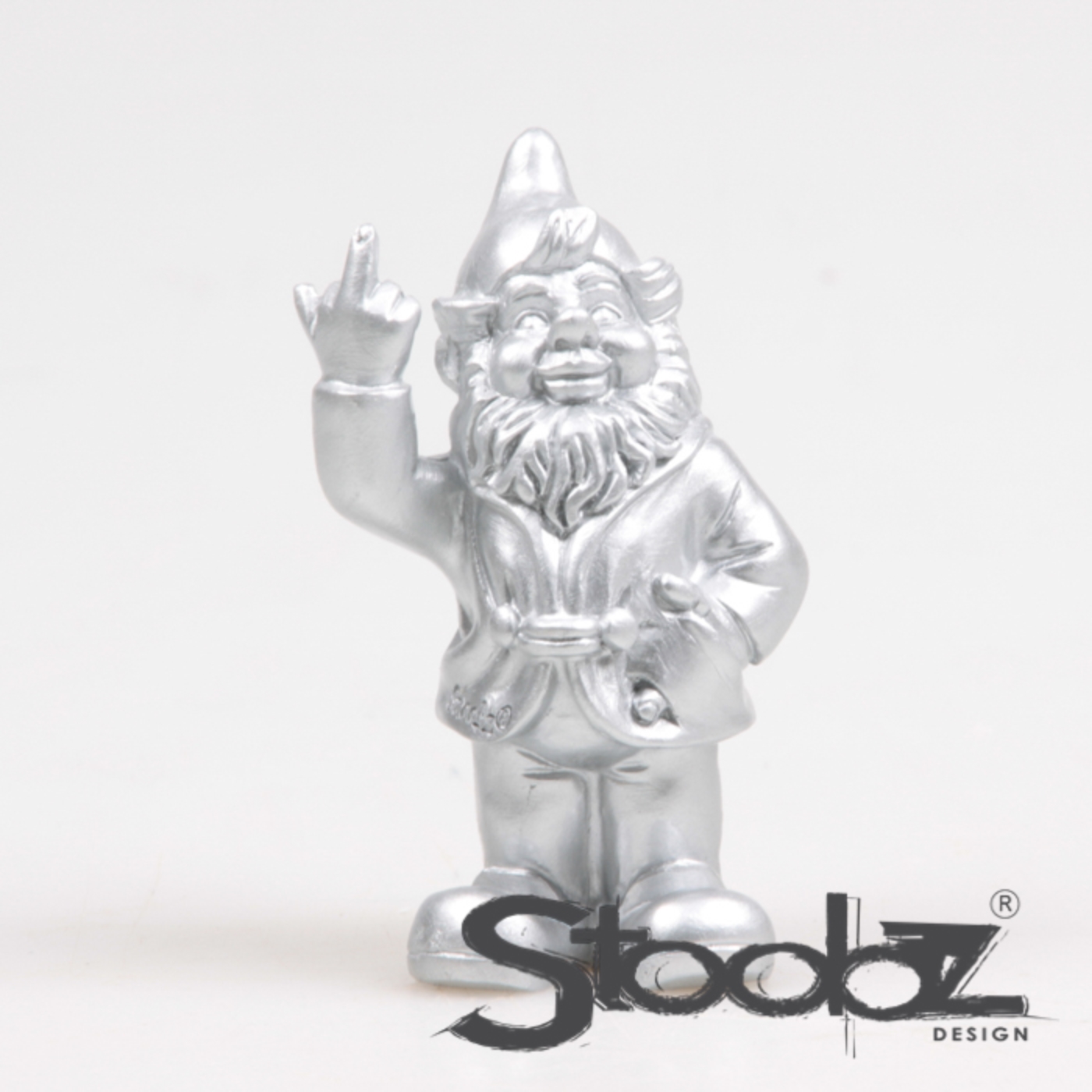 Stoobz kabouter f*ck you zilver 10cm | Stoobz Design