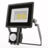 Stratos - LED Breedstraler met bewegingssensor - 10 Watt 735 Lumen - 4000K Neutraal wit licht - IP65 Waterdicht - 15cm Kabel | HOFTRONIC