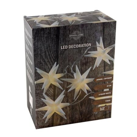 Strengverlighting 3D kunststof 6LED | Svenska Living