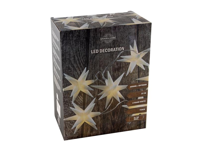 Strengverlighting 3D kunststof 6LED | Svenska Living