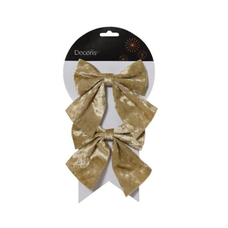 Strik goud set van 2 stuks 12x13cm | Decoris