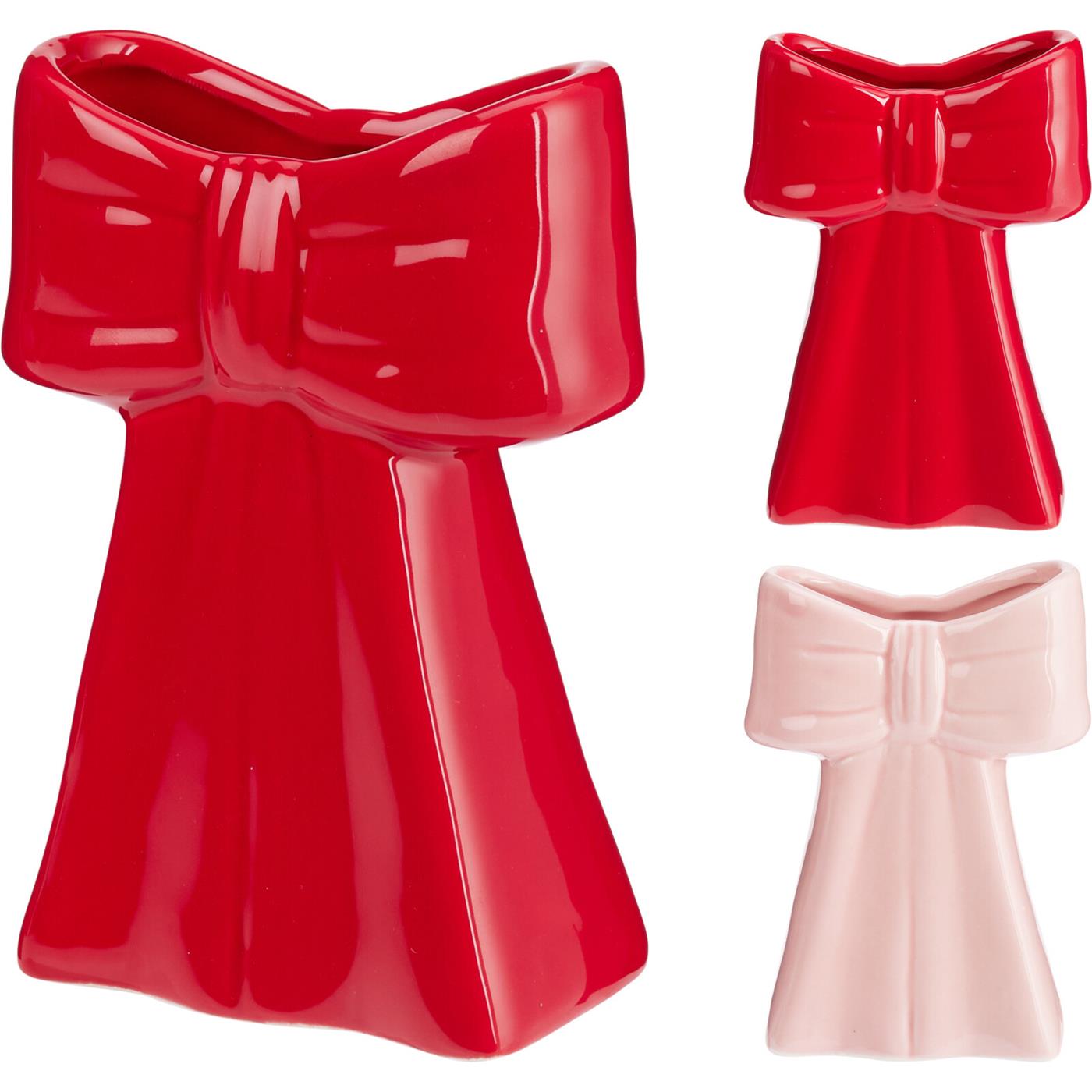 Strik vaas 13cm rood of roze | Home & Styling