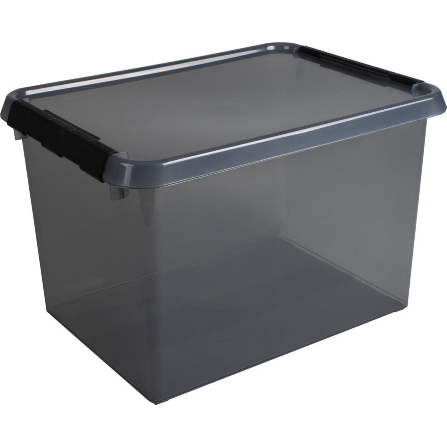Sunware Comfort Line Opbergbox 22 Liter Transparant Grijs/zwart |