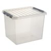 Sunware box met deksel Q-line 52 liter transparant/metaal | Sunware