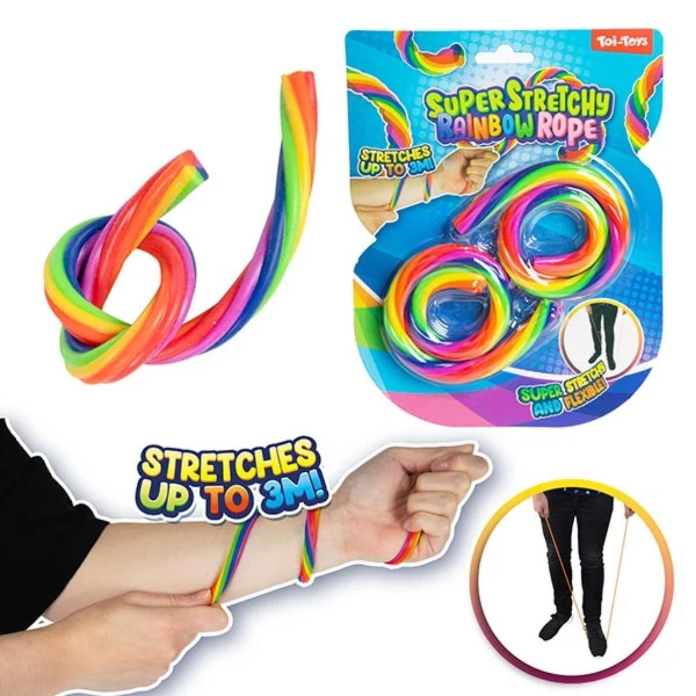 Super rekbaar touw rainbow 2 stuks | Toi-Toys