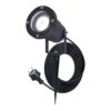 Sydney LED prikspot - GU10 4 Watt 345 Lumen - Dimbaar - Kantelbaar - 6500K daglicht wit - IP64 Waterdicht - 1.5m kabel met EU-stekker - Zwart | HOFTRONIC