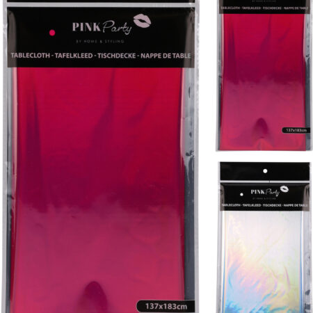 Tafelkleed 137x183cm Pink party | Merkloos