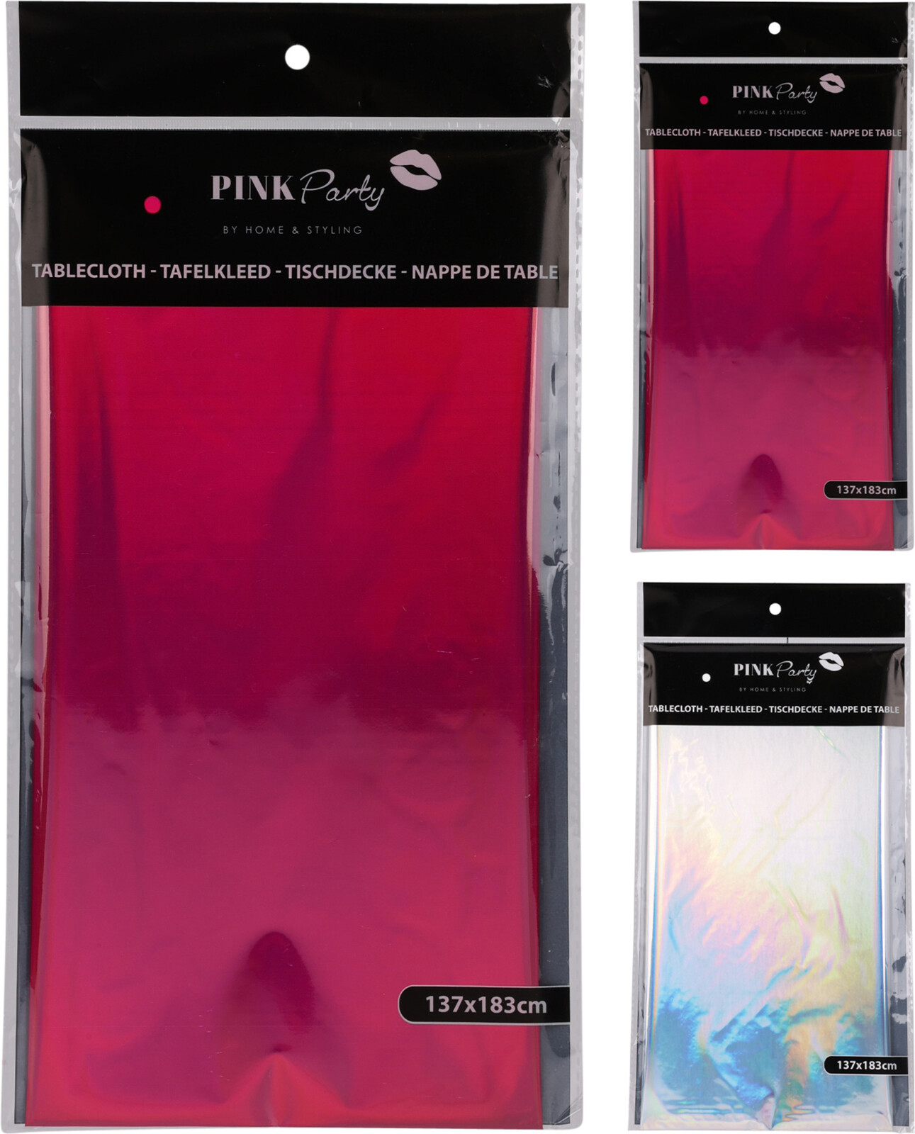 Tafelkleed 137x183cm Pink party | Merkloos