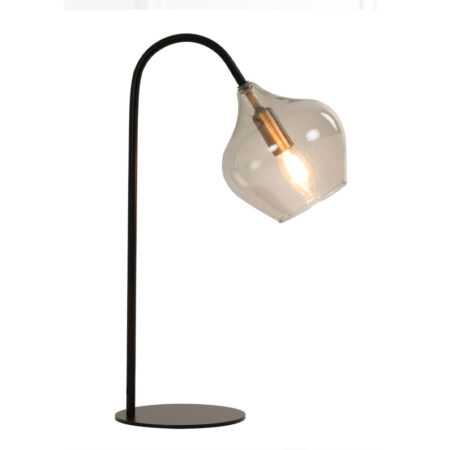 Tafellamp Rakel mat zwart + smoke | Light & Living