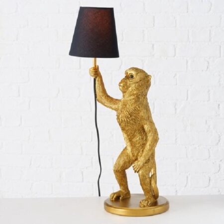 Tafellamp gouden aap met lampenkap | Boltze