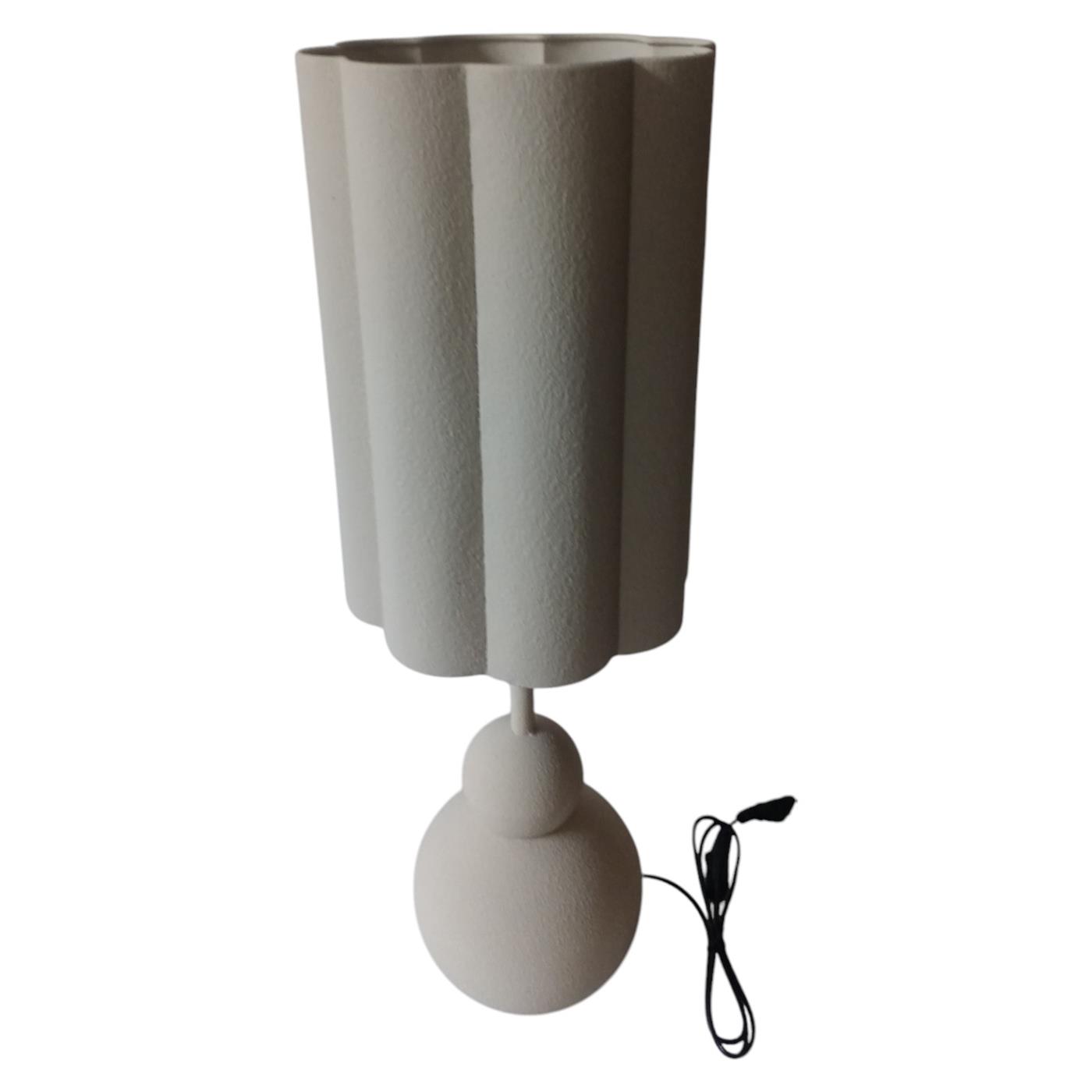 Tafellamp metaal wit 23x23x68