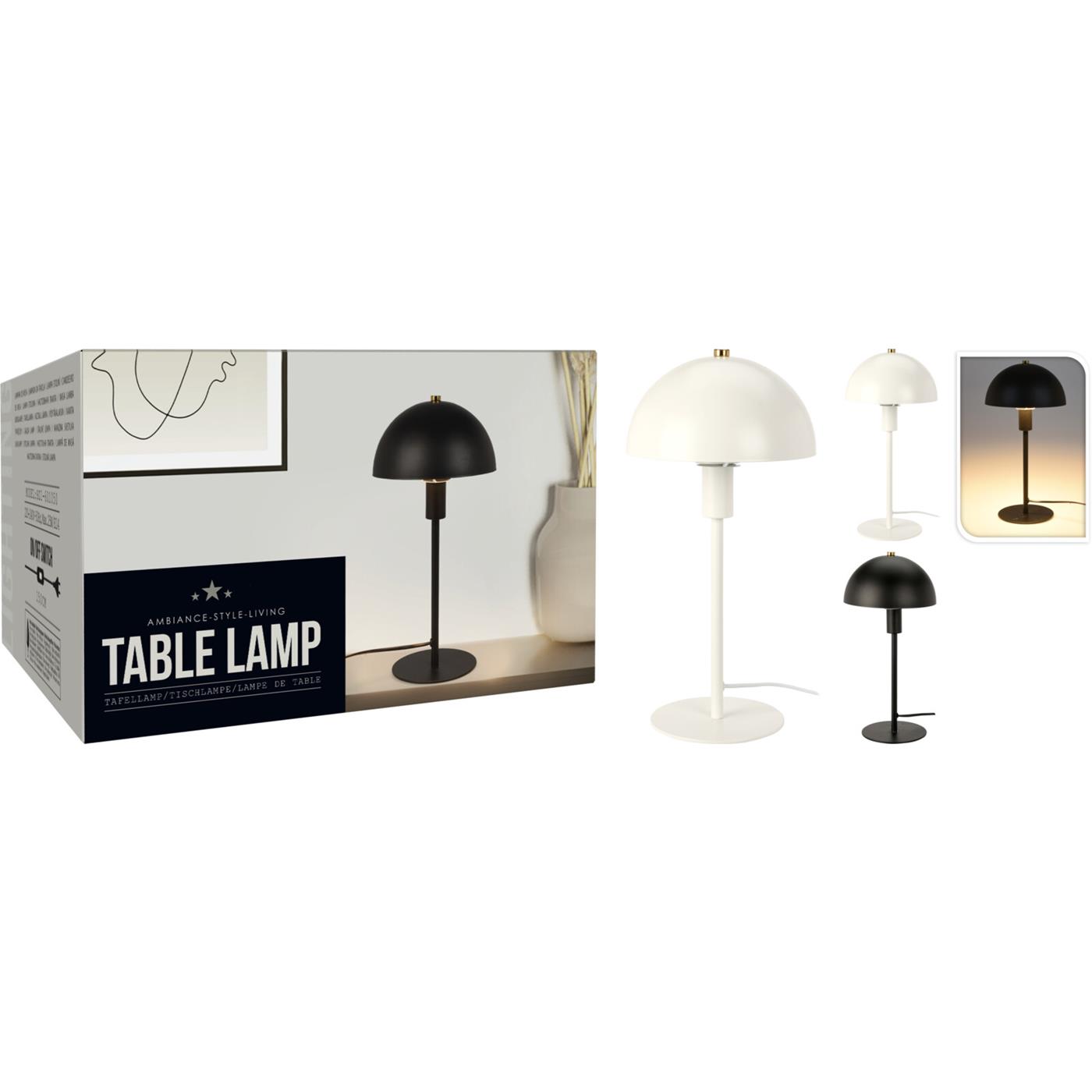 Tafellamp metaal zwart 18x36cm | Home & Styling