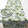 Tafelloper Jungle bladeren wit 40x150cm |