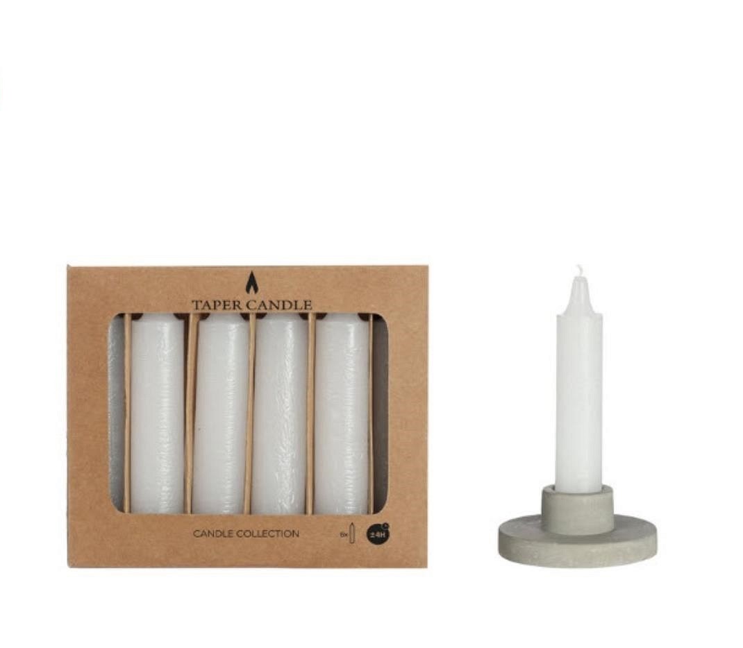 Taper kaars wit set a 6 Ø2.15cmx11cm | Ideas 4 Seasons