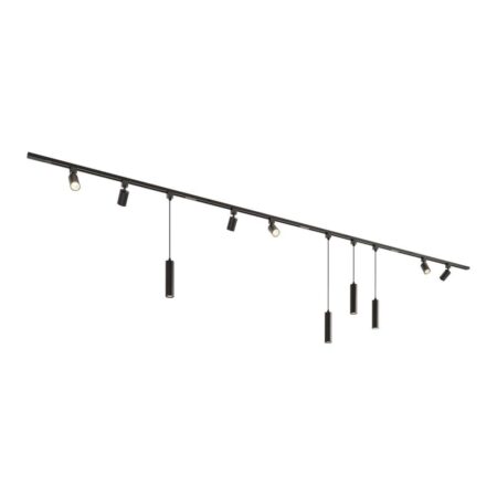 Taros Railverlichting Pakket - Recht - 4x 1 m rail - 6 railspots - 4 hanglamp - Excl. Lichtbron - IP20 - Modulair - 230V | HOFTRONIC