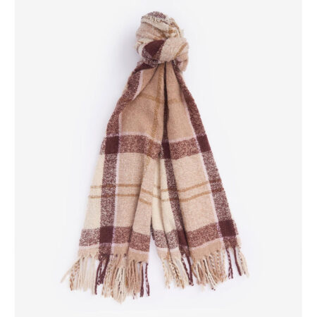 Tartan Scarf Boucle Muted Cabernet | Barbour