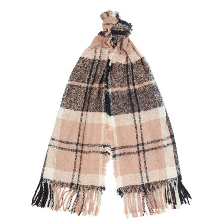 Tartan Scarf Boucle Pink Midnight | Barbour
