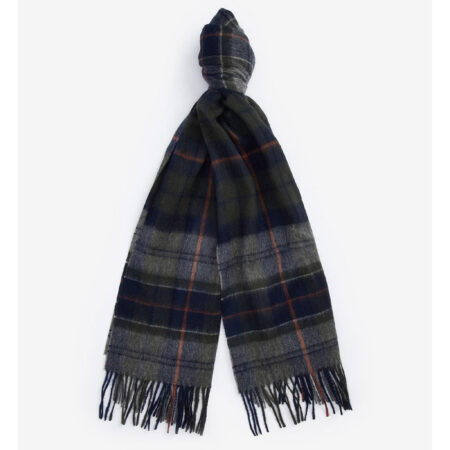 Tartan Scarf Brack Patchwork Navy/Dark Ginger | Barbour