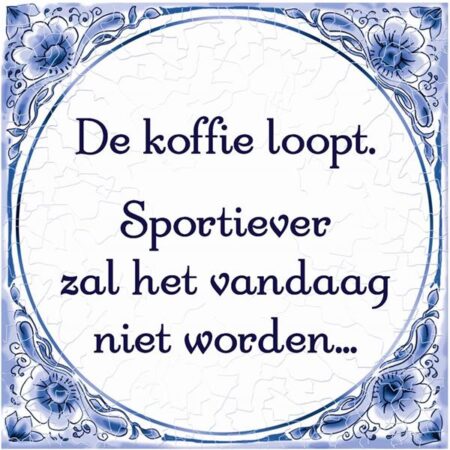Tegel delfts blauw - De koffie loopt | Paperdreams