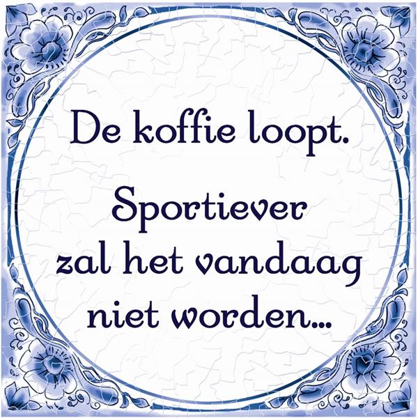 Tegel delfts blauw - De koffie loopt | Paperdreams